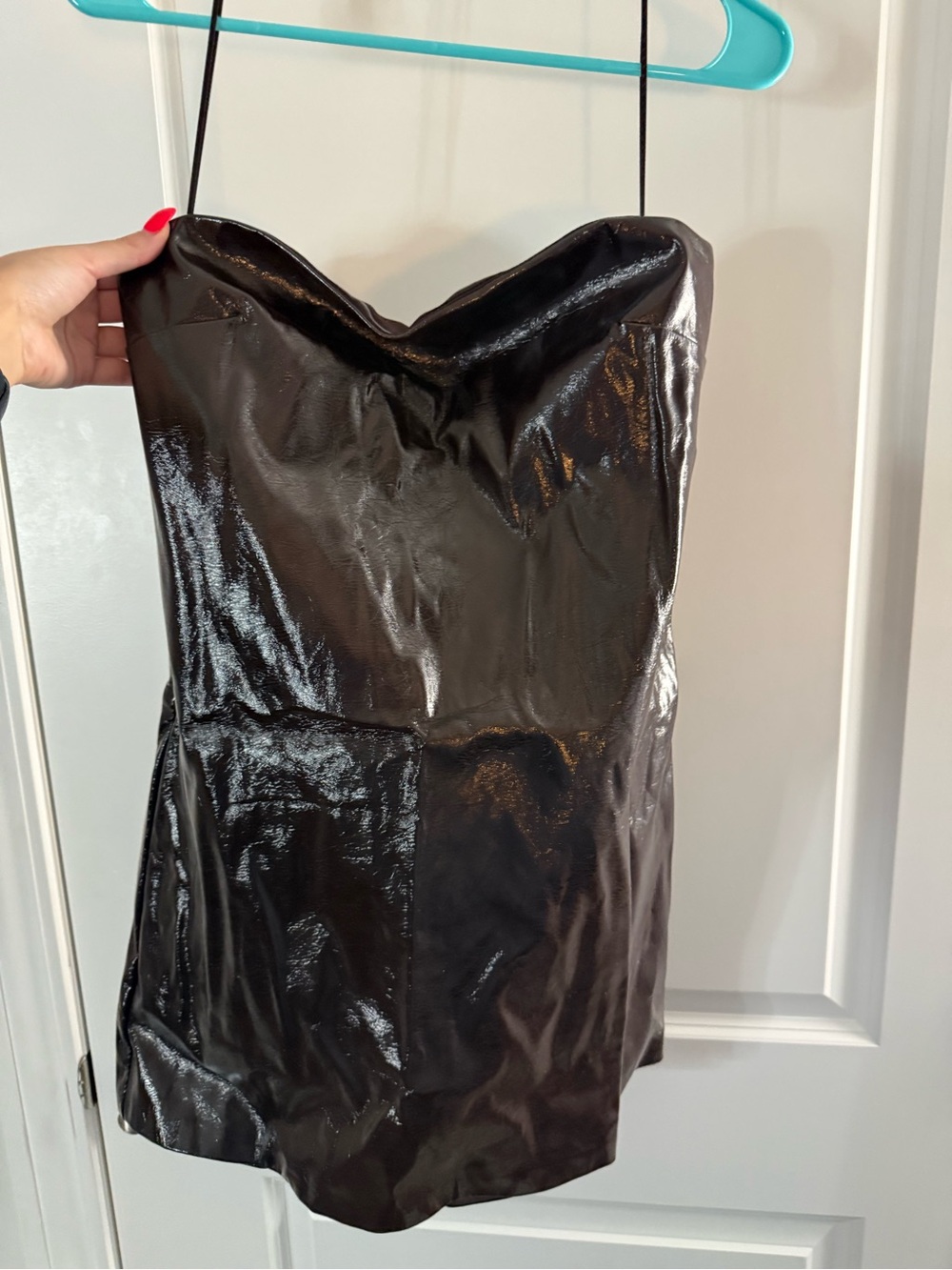 NEW Faux Leather Abercrombie Strapless Dress
